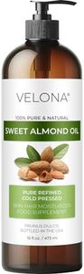 velona Sweet Almond Oil - 16 oz | 100% Pure and Natural Carrier Oil | Refined, Cold Pressed | Skin, Hair, Body & Face Moisturizing | Use Today - Enjoy Results…