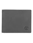 Timberland mens Leather With Attached Flip Pocket Travel Accessory Bi Fold Wallet, Charcoal (Cloudy), One Size UK