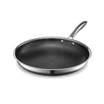 HexClad Hybrid Nonstick Frying Pan, 30 cm, Stay-Cool Handle, Dishwasher and Oven Safe, Induction Ready, Compatible with All Cooktops