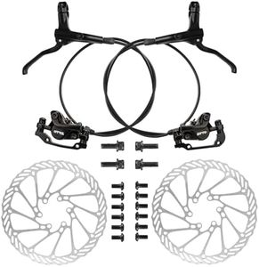 Freno a Disco Idraulici per Bicicletta, Set di Freni a Disco per Bicicletta Anteriore e Posteriore, kit freni a disco mtb con Freno Idraulico in Lega di Alluminio con Dischi Freno a Disco da 160 mm