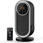 Portable Electric Heater, Low Energy and Silent Space Fan Heaters with 3 Mode Heat Settings, Energy Efficient Heater with Screen Control, Overheat&Tip Over Protection,12H Timer,Remote Control Included