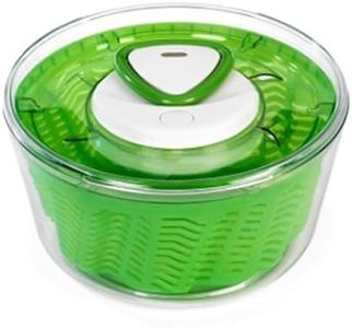 Zyliss Easy Spin 2 AquaVent Large Salad Spinner - Salad Spinner with Pull Cord - Salad Bowl for 4 to 6 Servings - Manual Vegetable and Fruit Dryer - Vegetable Spinner with Brake - Green, Large