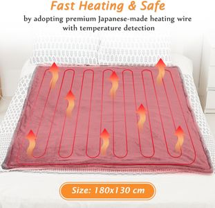 Mia&Coco Electric Heated Blanket – Grey, Soft Fleece Throw