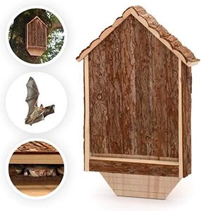 CKB LTD Wooden Bat House Outdoor Shelter Outside Habitat House - Hotel Can Also Be Used For Hibernation Home For Garden 30.5 x 6.5 x 46.5cm