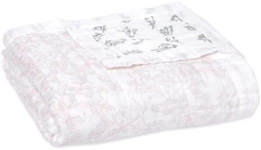aden + anais Manta de viscosa de bambú suave y sedosa, ropa de cama de cuna para recién nacidos y niños pequeños, manta de guardería para niños y niñas, regalo de registro de bebé y ducha, floral