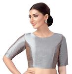 Readymade Indian Designer Party Wear Bollywood Choli Crop Top Saree Blouse for Women Grey