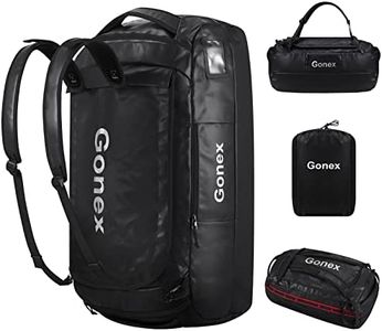 Gonex 80L Duffel Bag Backpack, Convertible to Gym Backpack and Handbag for Men Women, Water-Repellent for Hiking Camping Travelling Cycling, Black