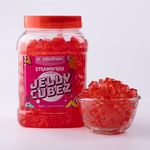 Wonderfrutz Fruit Flavoured Jelly Cubes| Ideal for Kids | Perfect Topping for Ice Creams, Cakes | Top up for Juice & Shakes& Cocktails |100% Gelatin Free Flavours (Strawberry)1kg