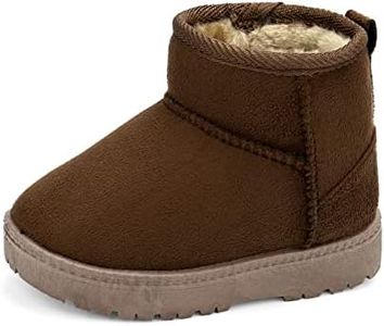 MK MATT KEELY Baby Winter Shoes Kids Boys Girls Snow Boots Toddler Plush Boots, brown, 24 EU