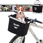 Bicycle Front Basket,Collapsible Removable Bike Canvas Basket, Quick Release Easy Install Multi Purpose Aluminum Alloy Framecan Be Used as Shopping Basket, Pet Cages