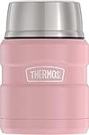 THERMOS Stainless King Vacuum-Insulated Food Jar with Spoon, 16 Ounce, Matte Rose