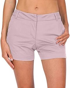 Three Sixty Six Womens Golf Shorts 4 ½ Inch Inseam - Quick Dry Active Shorts with Pockets, Athletic and Breathable, Lilac Pink, 12