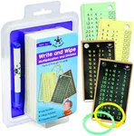 Star Right Multiplication and Division Flash Cards, Write and Wipe Dry Erase Flash Cards Facts 0-12, Hole Punched, 2 Rings Included, 2 Erasable Markers, for Ages 8 & Up