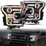 LDETXY LED Projector Headlights for F150 2015-2017, Full LED Head Lamps with Switchback DRL & Dynamic Animation & Sequential Turn Signal & Activation Headlight for Ford F-150 2015-2017 Accessories