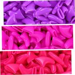 zetpo 60 pcs Cat Nail Caps, Cat Claw Caps for Cats Claws with Adhesives and Applicators (M, Purple, Rose, Bright Pink)