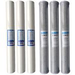 6 x 20" Reverse Osmosis Water Filters Sediment Carbon Pole Fed Window Cleaning Set