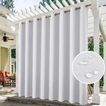 HOMEIDEAS Greyish White Outdoor Curtains for Patio Waterproof Extra Wide, 100 X 96 Inch Blackout Outdoor Curtains, Thermal Insulated Outdoor Patio Curtains for Porch/Pergola/Arbor/Pool, 1 Panel