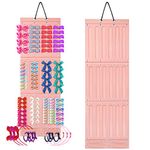 Hair Accessories Storage for Baby Girls, Bestcool Hanging Headband Holder Baby Hair Bows Storage Organizer with 21 Detachable Felt Ribbons for Baby Girl Bows Headbands Hair Clips Hair Ties Door Closet