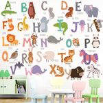 YOULIKE Baby Room Decoration Cartoon Animals Alphabet Wall Stickers - Theme Nursery Wall Art Decals with Learning ABC Letter for Boys Girls Children's Bedroom Kids Living Room