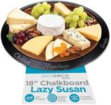 BIRDROCK HOME 18" Chalkboard Lazy Susan | Turntable Organizer for Kitchen, Pantry, Cabinet | Rotating Spice Rack & Storage | Spinning Table for Counter, Sink, Bathroom | Wood - Large