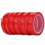 Covvy Transparent High Temperature Resistant Double-Sided Tape,6-in-1 Set,12/15/18/20/24/30mm*3m,Strong Seamless Waterproof Acrylic Double-Sided Tape for Car,Mobile Home,Advertising,Etc