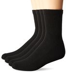 Dr. Scholl's Men's Big and Tall Diabetic and Circulatory Ankle 4 Pack Socks, Black, 11-15