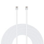 Uvital 33 Feet Telephone Landline Extension Cord Cable, Line Wire with Standard RJ11 6P4C Plugs(White 10M,1Pack), Phone Line Cord