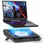 IETS GT600 Laptop Cooling Pad Equipped with Gigantic Turbo-Fan(5.5inch Diameter),Sealed Foam for Rapid Cooling Gaming Laptop,14.1-19.3 inch Laptop Cooler with 3-Port USB Hub,Dust Filter,Touch Start