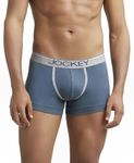 Jockey Men's Super Combed Cotton Rib Fabric Trunks with Ultrasoft and Durable Waistband & Engineered to Prevent Thigh Ride up 8015_Deep Slate_L