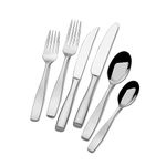 Mikasa Satin Loft 18/10 Stainless Steel Flatware Serving Utensil, 75 Piece Set, Stainless