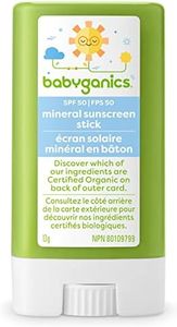 Babyganics Fragrance-Free Sunscreen Stick, SPF 50+ Sunblock with UVA/UVB Protection for Baby’s Skin, Organic, Water-Resistant, & Tear-Free Formula, 13g, Packaging May Vary