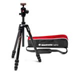 Manfrotto Befree GT PRO Travel Tripod, Twist Lock with Ball Head and Bag for Sony, DSLR, CSC, Mirrorless, Lightweight Carbon Fibre, black/silver, 12 kg Payload, MKBFRTC4GTA-BH