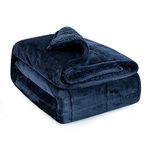 Sivio Weighted Blanket for Adult, 15lbs Sherpa Fleece Heavy Blanket Warm and Cozy Fluffy Throw, 60x80 Inch, Navy Blue