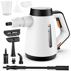 Fippesax Handheld Steam Cleaner, 400ml Pressurized Multi-Purpose Steam Cleaner with 9pcs Accessories,Chemical Free Steam Cleaners for Home Use,Cleaning Floor,Tile,Windows,Couch,Grout (White)