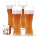 Spiegelau Beer Classics Hefeweizen Glasses, Set of 4, European-Made Lead-Free Crystal, Modern Beer Glasses, Dishwasher Safe, Professional Quality Hefe Glass Gift Set, 24.7 oz