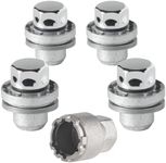 Farad GalaxyLock 382/M Chromed Lug nut Wheel-Locks Kit Suitable for Toyota Camry (M12 X 1.5 Thread Size) - Set of 4 Lug Nuts + 1 Key