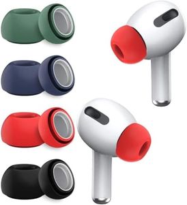WUZUN 4 Pares Almohadillas para Airpods Pro con Orificio de Reducción de Ruido, Antideslizante Almohadillas de Repuesto para Apple de Silicona Que Caben en el Estuche de Carga(Negro/Azul/Rojo/Verde)