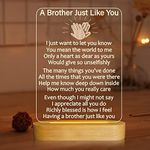 to My Brother Gifts from Sister, 3D Illusion Lamp I Love You Bro Night Light for Big Little Brothers Birthday Father's Day Sweet Present