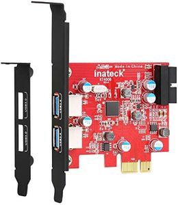 Inateck Carte Contrôleur USB 3.0 2 Ports PCI Express pour Win XP/7/8/10 Auto alimentée,KT4006