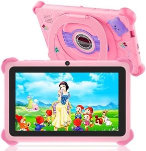 Kids Tablet, 7 inch Toddler Tablet for Kids, 32GB Toddler Tablet, Tablets for Kids with Case Included, Parental Control, Dual Camera, GMS, WiFi (Pink)