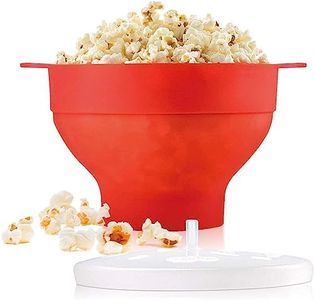 Yomitek Microwave Popcorn Popper, Silicone Hot Air Popcorn Maker Bowl Collapsible with Lid for Home, DIY Popcorn Bucket,No Oil Healthier,PVC & BPA Free- Healthy Instant Kernels Popping (Red)