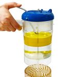 Glass Fat Separator, 4-Cup Gravy Separator with 304 Stainless Steel Strainer, Heat-Resistant Glass Grease Separator with Bottom Release