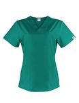 JONATHAN UNIFORM Women Medical Scrub Top V-Neck 3 Pockets Workwear for Elderly Carer, Dental, Nurseryman, Clinic (Teal Blue, XL)