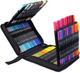 120 Colors Watercolor Brush Pens, Dual Tips Brush Fineliner Markers for Calligraphy Painting Drawing Lettering, Black