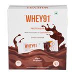 Whey91 Choco Fudge Protein Bar | 20g Protein & 7.9g Fibre per Bar | Protein | Natural Immunity Booster Lactoferrin | No Added Preservatives |No Added Sugar | (Pack of 6 Bars) 390g