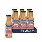 Hellmann's Real Thousand Island Salad Dressing & Dip vegetarian condiment free from artificial colours and flavours for salads, sandwiches, salmon and prawn cocktails 6x 250 ml