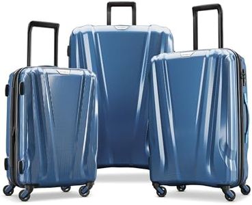 Samsonite SWERV DLX Spinner 3 Piece Carry-On, Medium, and Large Suitcase Hard-Shell Luggage Set with Side Carry and Telescopic Handle, Lagoon Blue