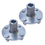 4" x 4" Go-Kart Live Axle Hub with 1" to 3/4" Step-Down - 1/4" Keyed Shaft, 8 Inch Rear Front Wheel, x4 Lug Set Kit(2PCS)