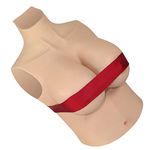 H-Cup Realistic artificial Breast Fake Big boobs Tits Silicone Breast Forms Tits for Crossdreser Transgender (D Cup-Silicone Filler, Light brown)