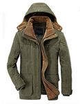 APTRO Men's Winter Coat Faux Fur Lined Coat Parka Jackets WJ29 Green L